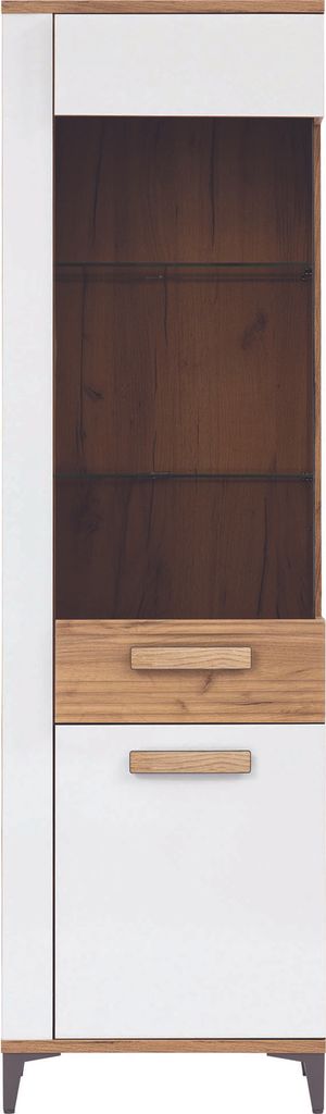Furniture24 Vitrine rechts Snobi SB9 Vitrinenschrank Schrank Wohznimmerschrank 2 Türiger
