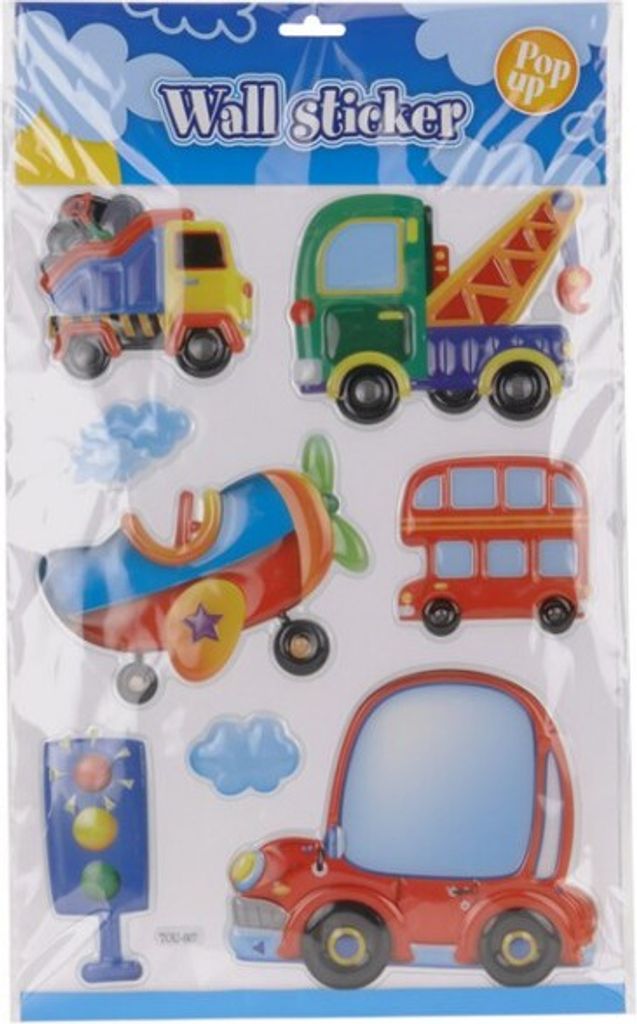 Wandsticker verschiedene Motive wählbar Pop-Up Sticker Wandtattoo Kinderzimmer, Farbe:Rot