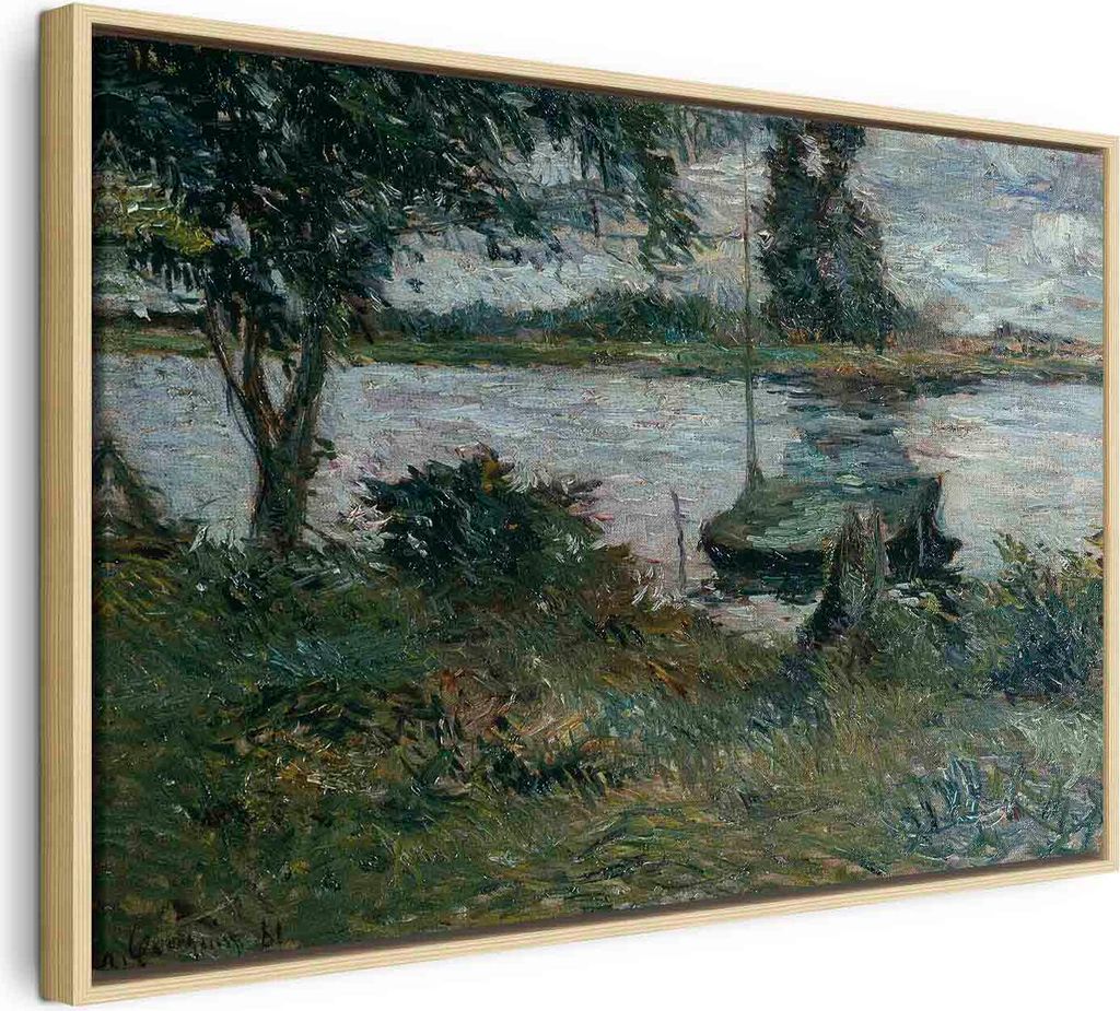 Italienischer Leinwand Leinwandbild - Flußufer (Paul Gauguin) 120x80 cm Reproduktionen l-F-14007-b-a