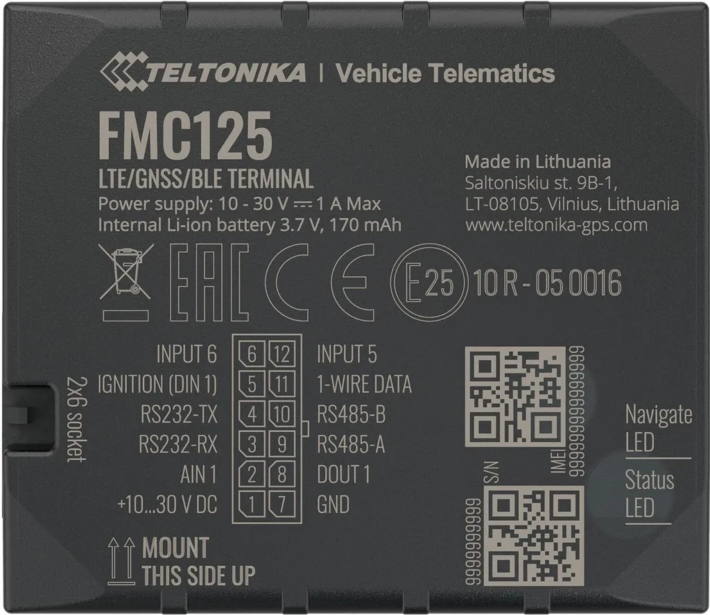Suivi Camion et Logistique Teltonika FMC125 4G LTE Haute Précision