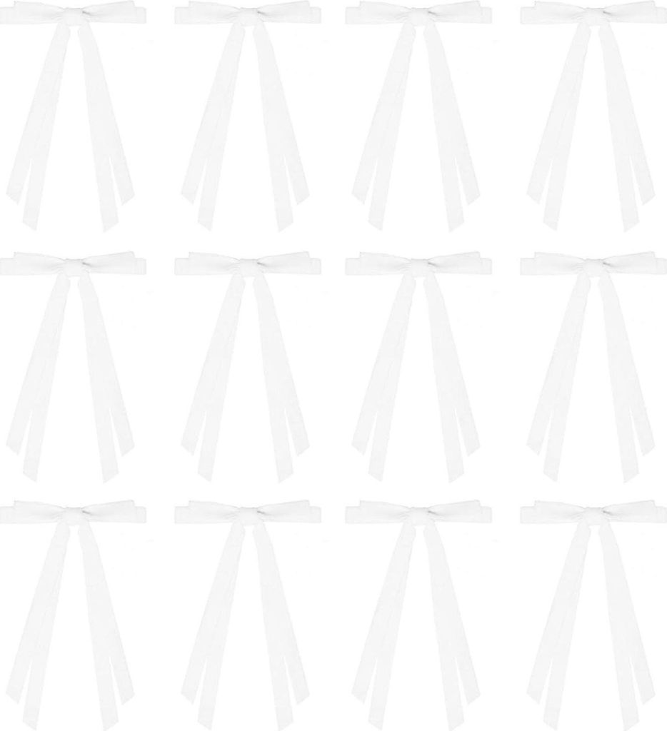 12 Samt-Weihnachtsschleifen (15 x 20 cm) im Vintage-Stil, ideal für Weihnachtskränze, Geschenkverpackungen und Girlanden.