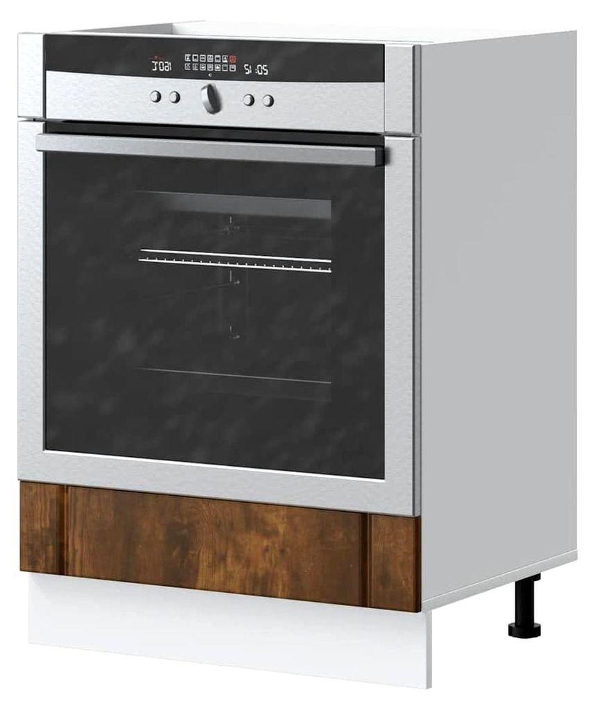 Tomostar Ofenschrank, Ofenschrank, Küchenunterschrank, Lucca, Raucheiche, Holz, 60 x 46 x 81,5 cm