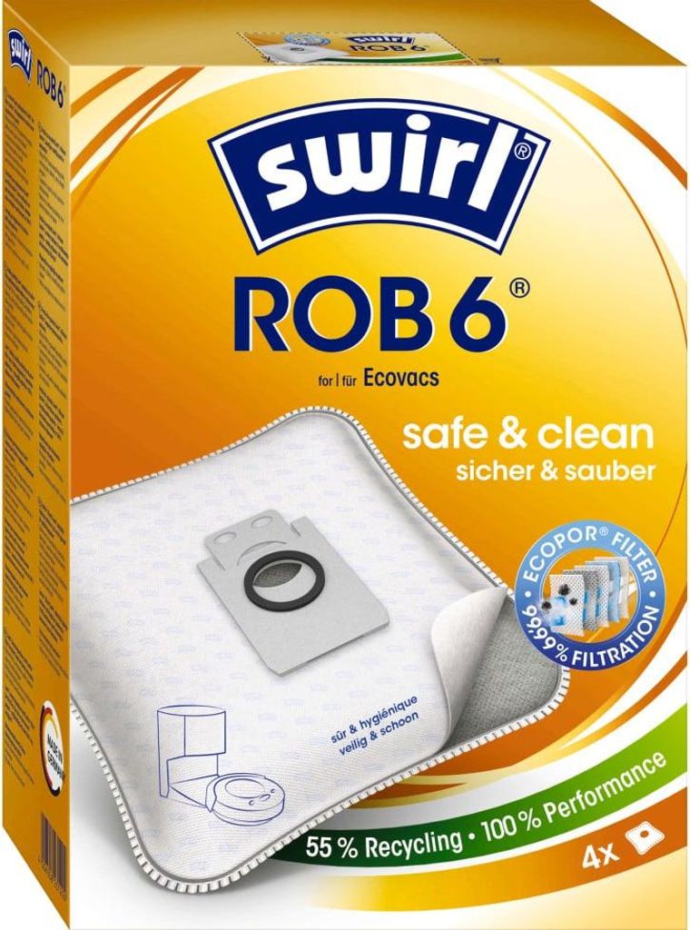 Swirl ROB 6 EcoPor Staubsaugerbeutel 4 Staubbeutel
