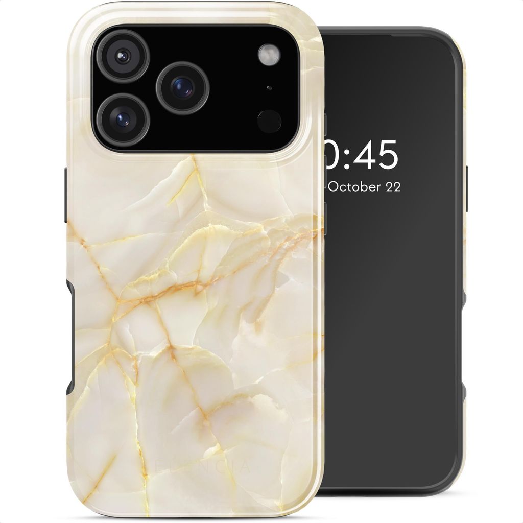 Selencia Vivid Rückabdeckung mit MagSafe iPhone 17 Pro - Golden Beige Marble