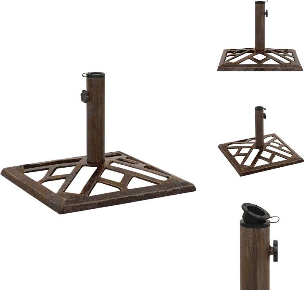 vidaXL Sonnenschirmständer Bronzen 44x44x31 cm Gusseisen - Sonnenschirmständer