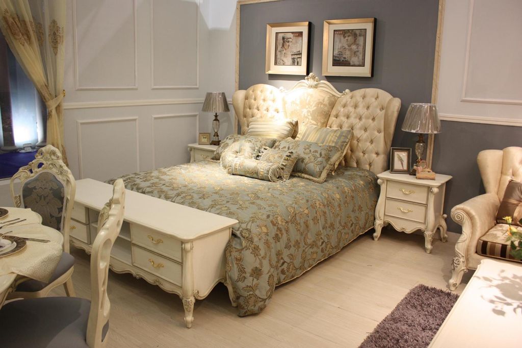 Chesterfield Bett Gepolsterte Betten Schlafzimmer Ehebett Betten 184x214 cm neu