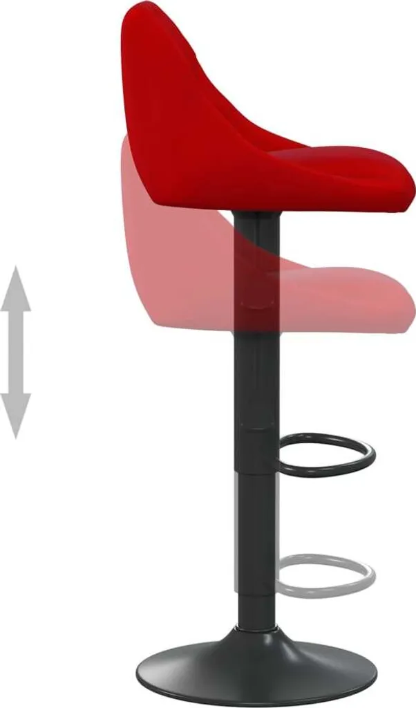 Sgabello da Bar in Velluto Rosso Vino: Seduta Vintage Design Elegante - 6