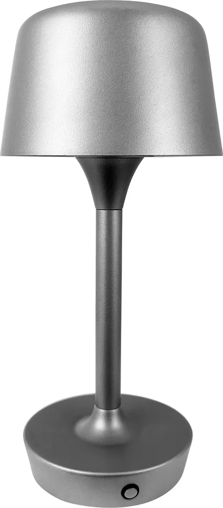 Lampada LED Metallo Grigio FLOW | Ricaricabile USB per Lettura e Tavolo