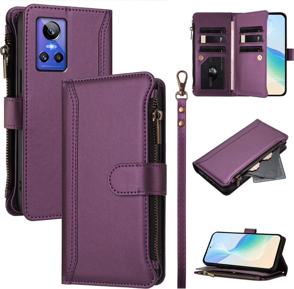 Fertuo Cover per Realme GT Neo 2 / Realme GT 2 5G / Realme GT Neo 3T, Custodia Portafoglio Cover a Libro in Pelle Flip Case con Fibbia Magnetica, Porta Carte, Kickstand
