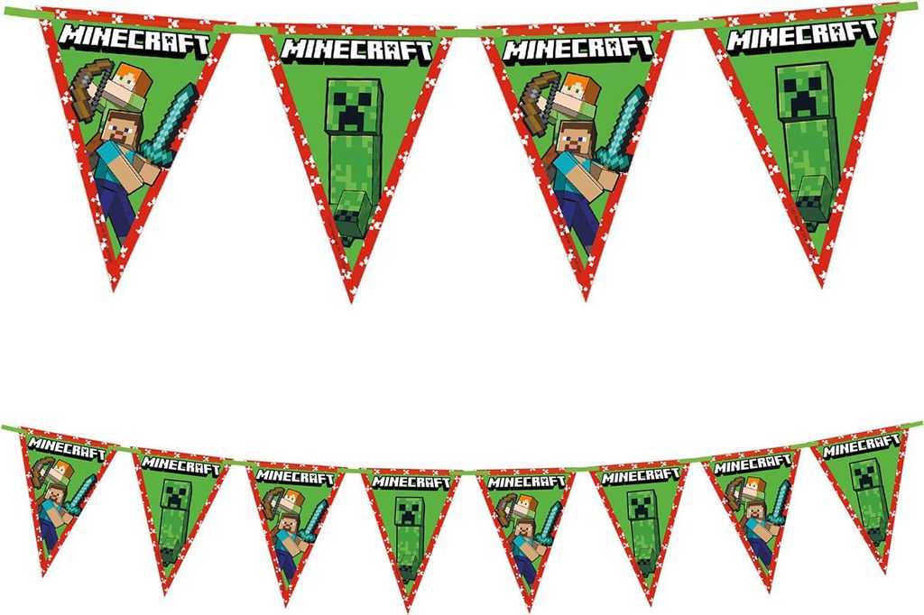 Ghirlanda Minecraft, bandiere 230 cm Immagine del prodotto 