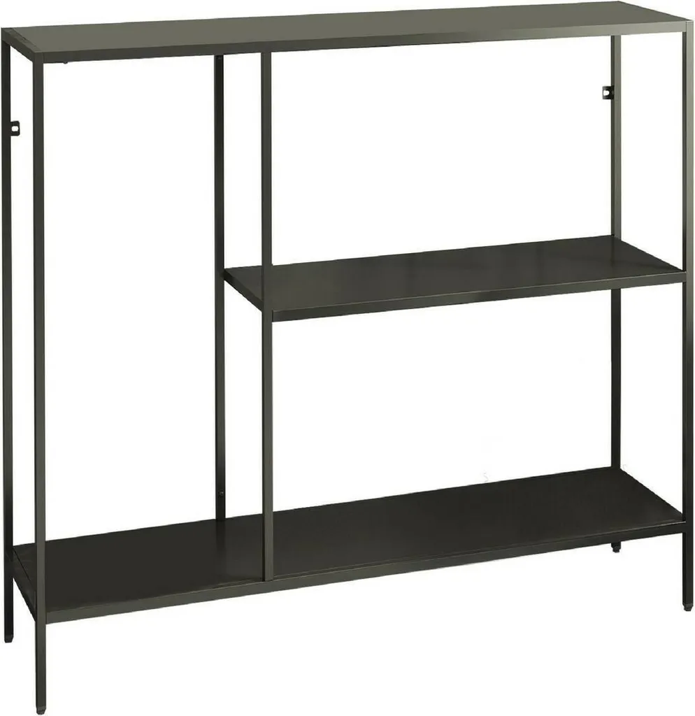 Dmora Consolle Noto 30x80x80h cm Grigio Ardesia, 3 Vani un Ripiano