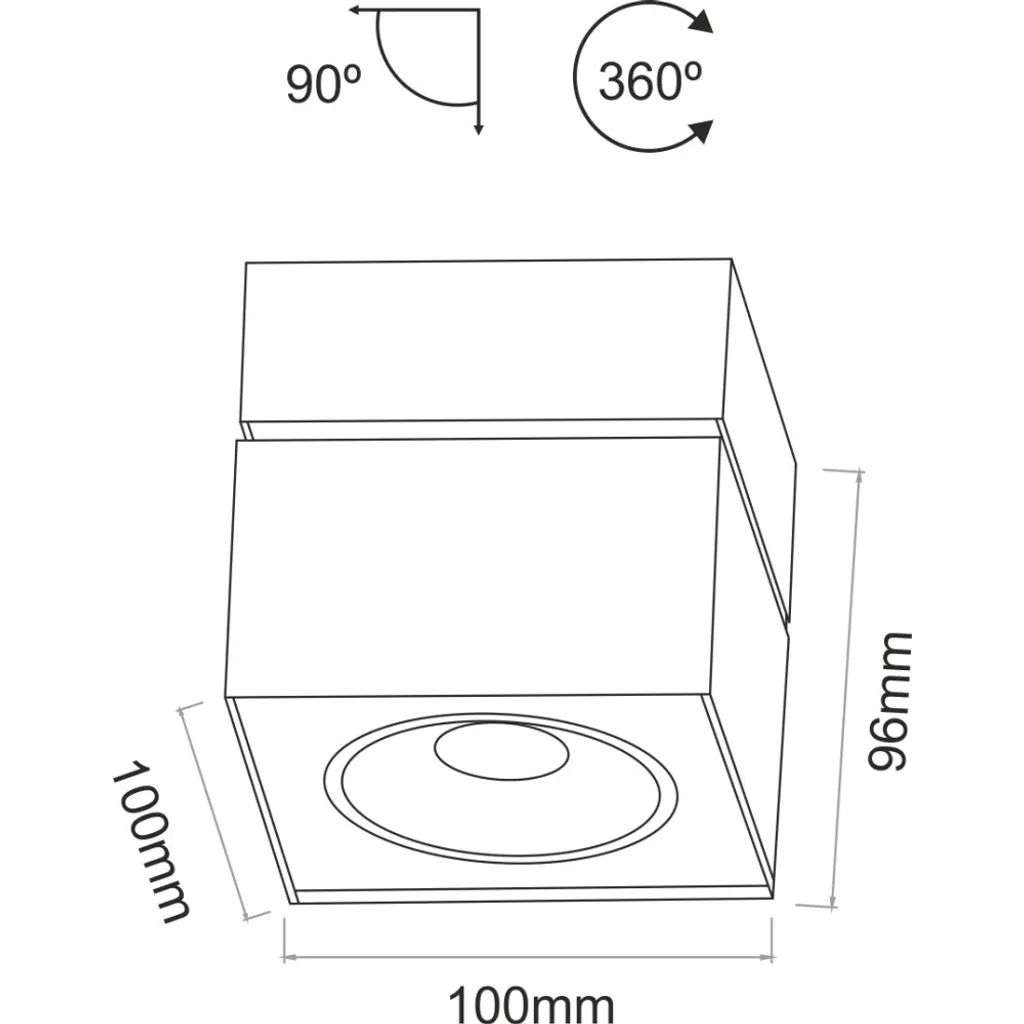Applique Rubyc Tricolore da 14w a led orientabile quadrata bianca - 3