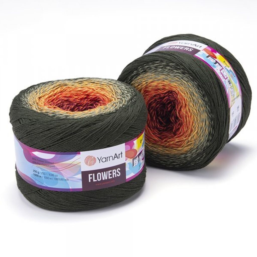 YarnArt Flowers 302: Farbverlaufsgarn 250g, 1000m – Baumwolle-Acryl-Mix für Häkeln & Stricken