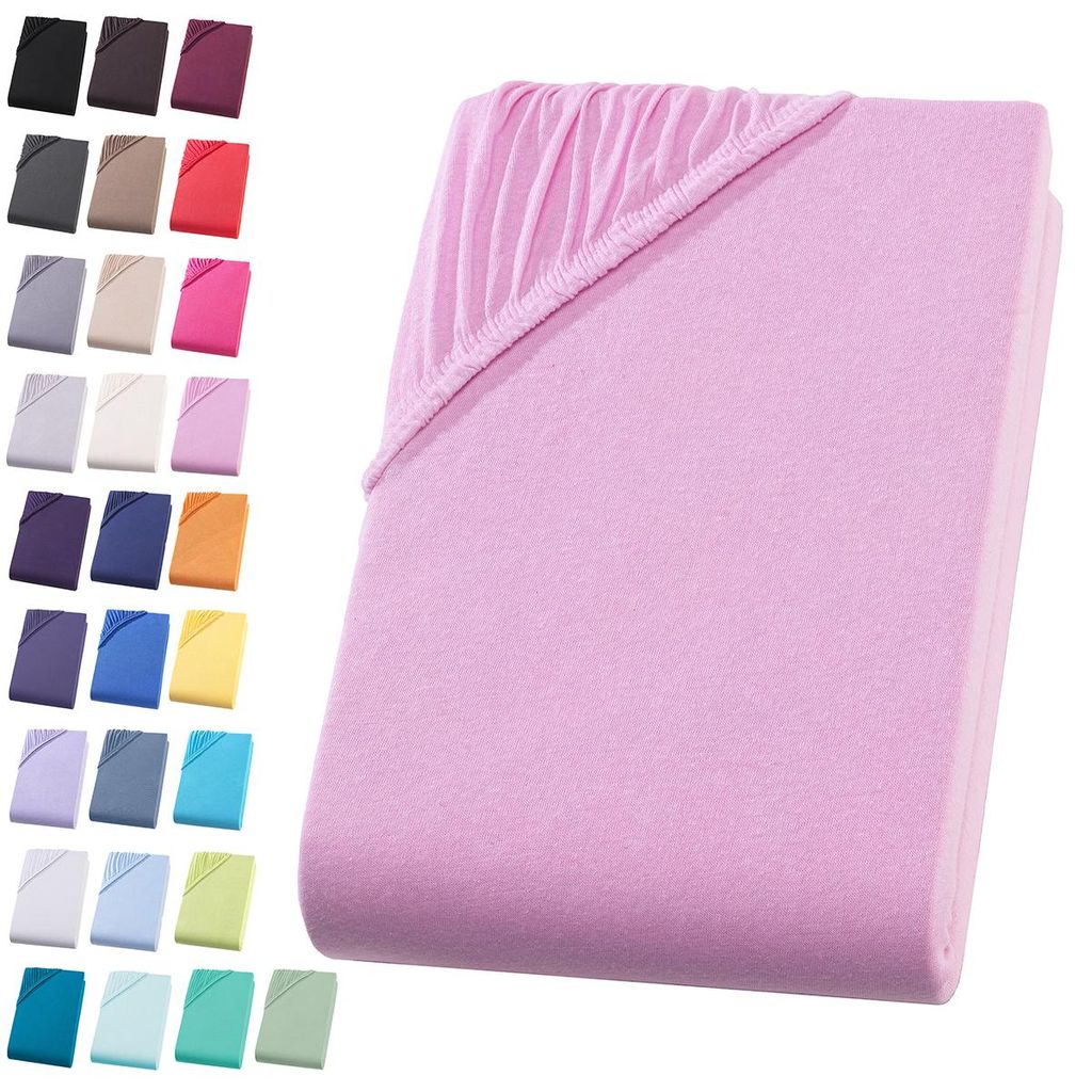 Jersey Spannbettlaken 180-200x200 cm Spannbettuch 100% Produktbild 