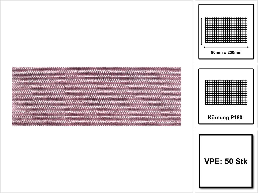 Mirka Abranet 80 x 230 mm Grip Schleifstreifen P180, 50 Produktbild 