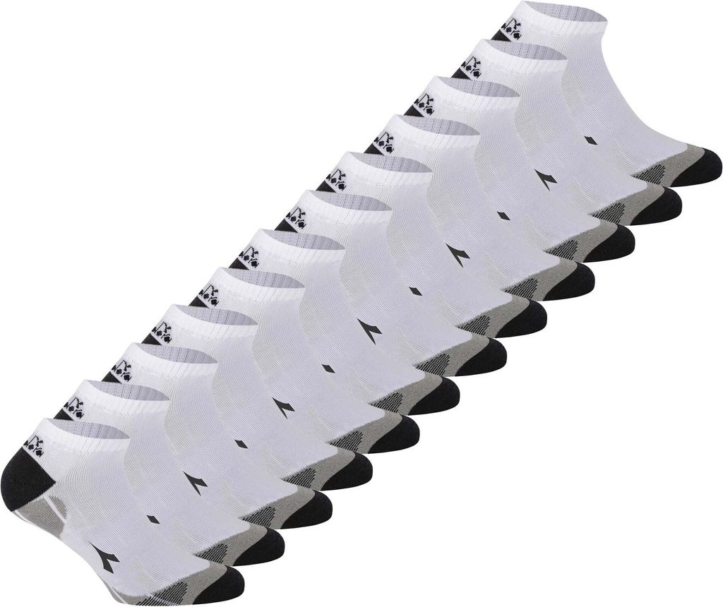 Diadora Uni Sneaker Sportsocken, 12er Pack - Socken, Mehrfachpackung, Logo, Muster Weiß 43-46