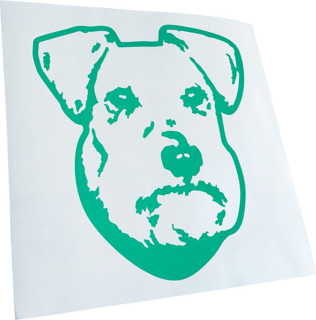 Kiwistar - Autoaufkleber - Standard Schnauzer Hund - Türkis - 24x22cm - Aufkleber für Auto, Laptop, Fahrrad, LKW, Motorrad mehrfarbig JDM Decal R...