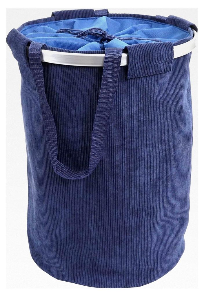 Wäschesammler mit Kordelzug und Henkel, 55x39cm, 65l - blau
