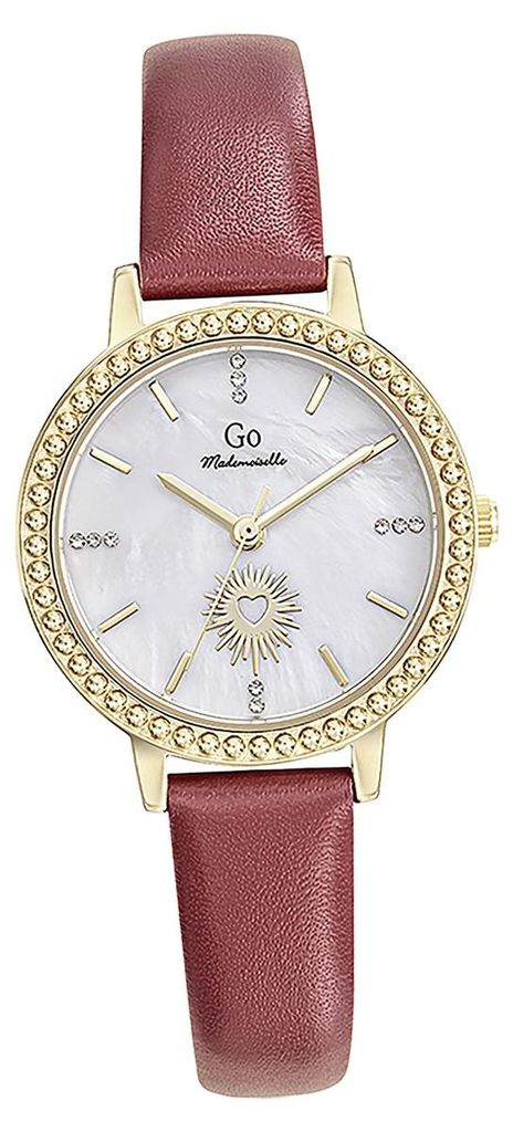 Girl Only GO Damen Armbanduhr Mademoiselle Quarz-Uhr Leder rot D2UGO699655