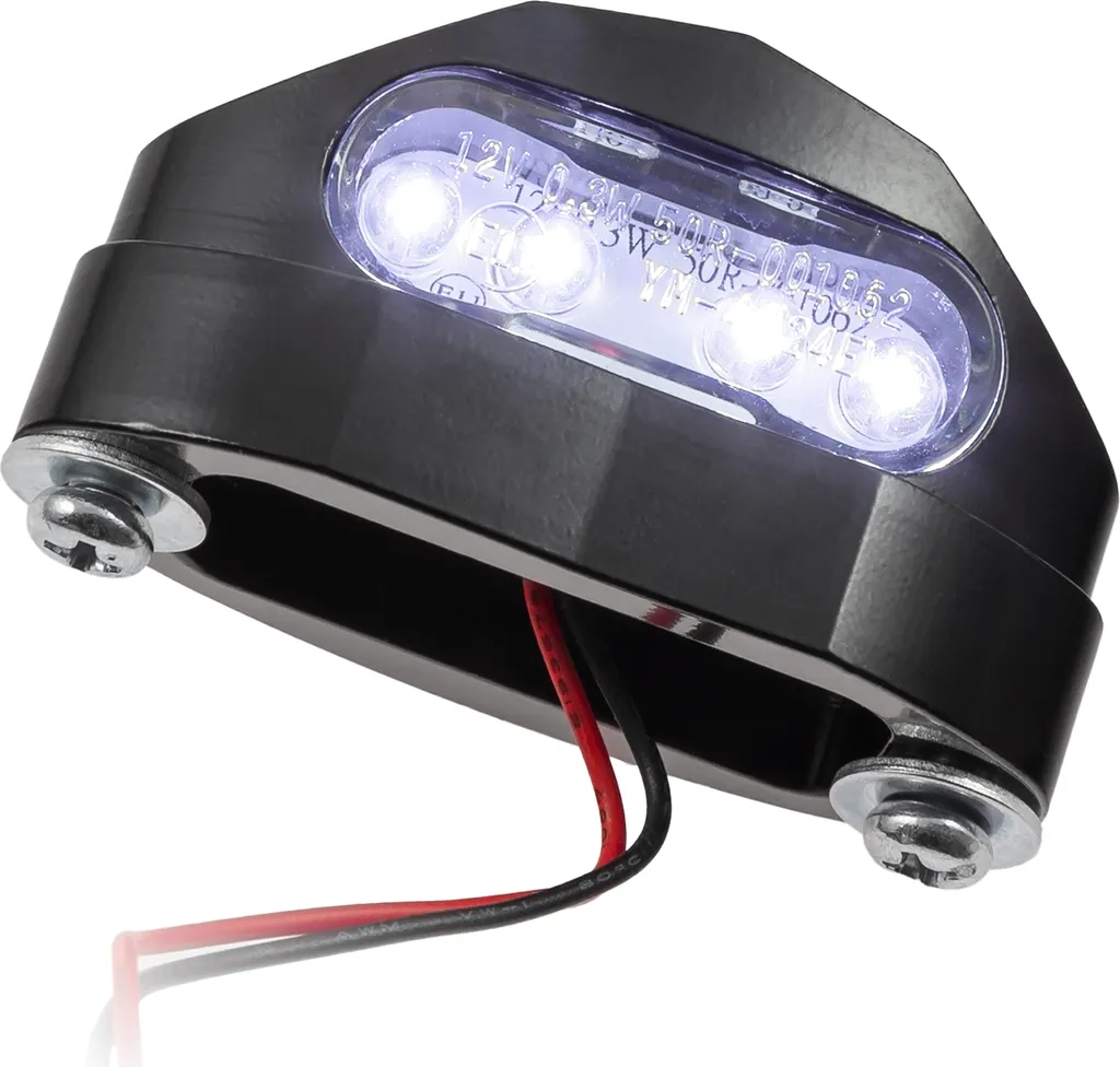 Luce Targa LED Micro Space Nero: Illuminazione Premium per Custom Bike