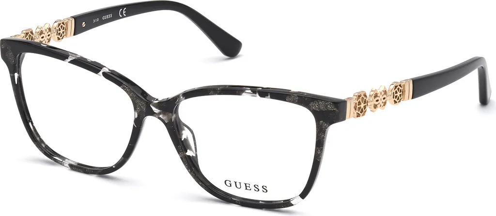 Lunettes de vue Guess GU2832 005 Noir Texture 52/14 pour Femmes