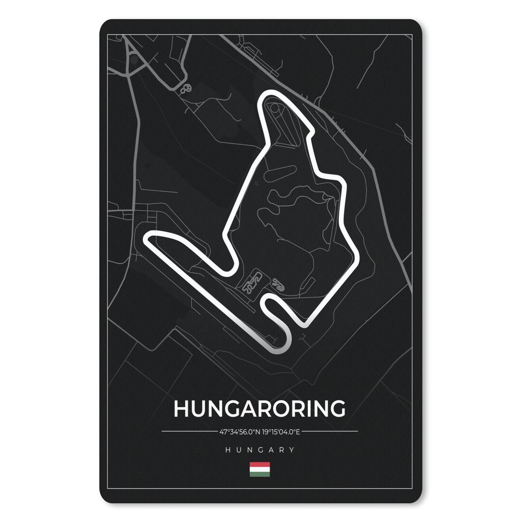 MuchoWow Mauspad Mousepad F1 - Ungarn - Auto - Rennstrecke - Hungaroring - Schwarz 18x27 cm - Mousepads - Maus Mat - Pad - Mausunterlage