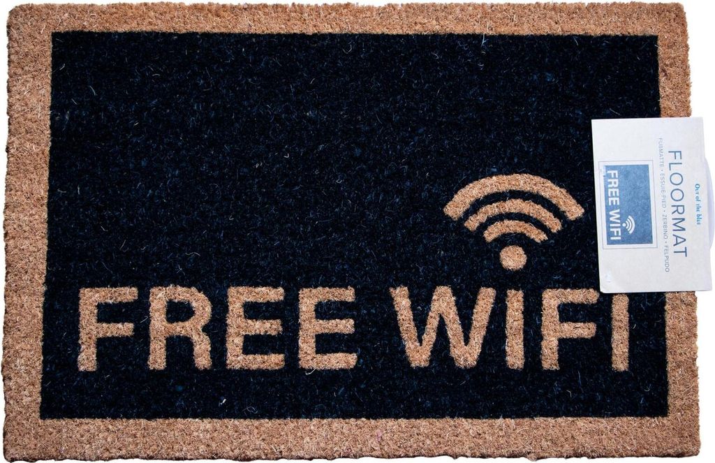 Fußmatte FREE WIFI 60x40 cm Fußabtreter Schuhabstreifer Kokosfaser wlan