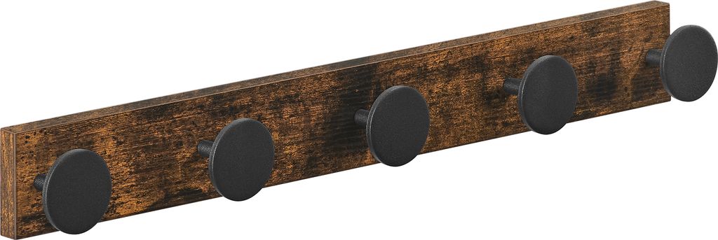 ACAZA Langer Garderobenständer mit 5 Knöpfen, Wandgarderobe, Vintage Brown