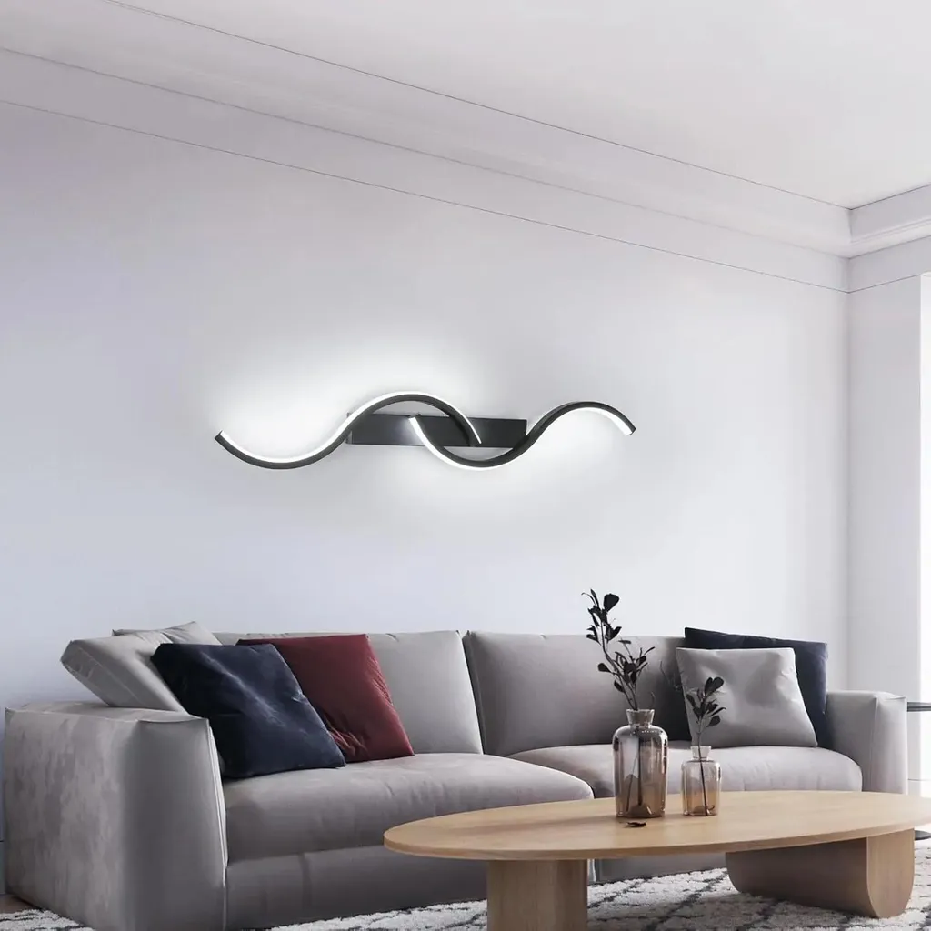 Applique murale LED 16W noir : solution éclairage blanc froid 6500K - 5