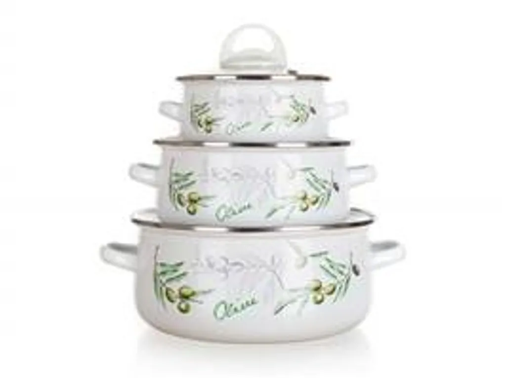 Set Stoviglie Smaltate 6 Pezzi OLIVES - Perfetto per Aperitivi e Party