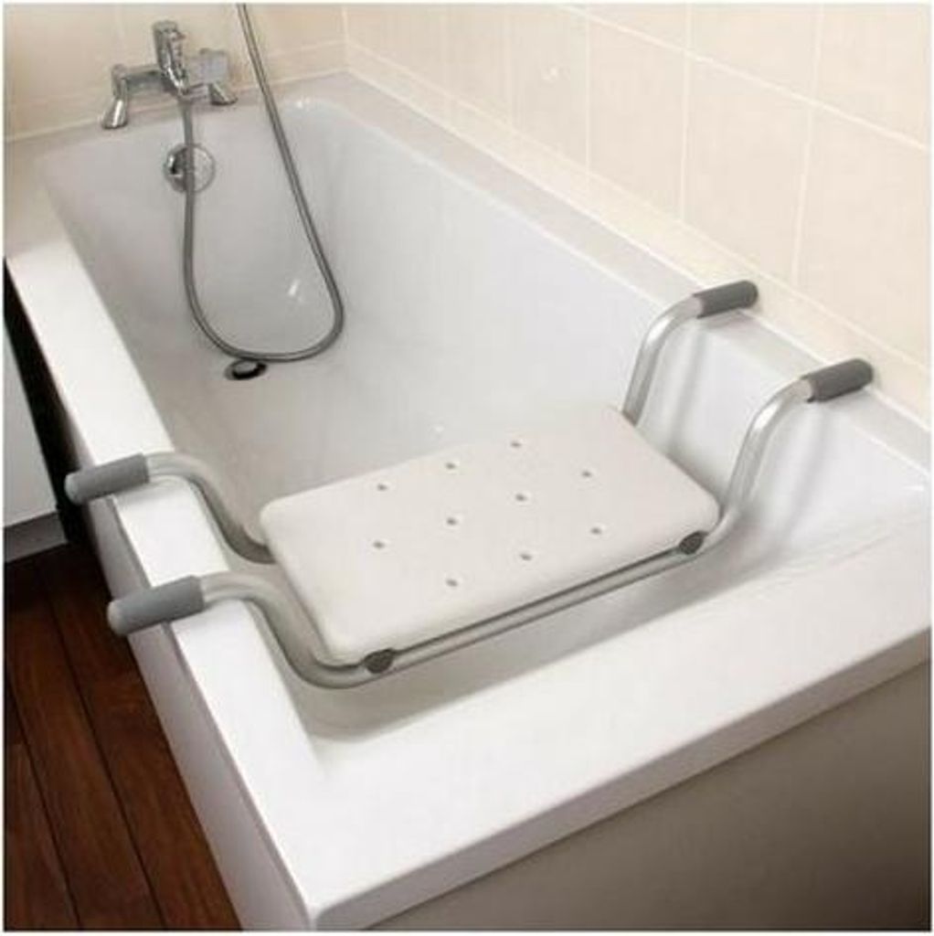 Ausziehbarer Badewannensitz, verstellbarer Hängebadewannensitz, Badezimmerhocker, Tragkraft 120 kg, Weiß