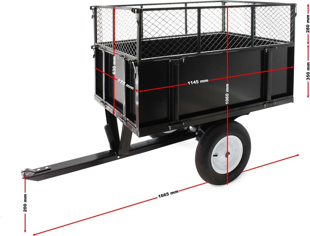 Wiltec Kippanhänger 166,5 x 77,5 x 106 cm 300 kg, Anhänger Produktbild 9