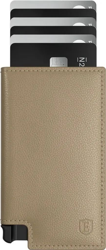 Portefeuille en cuir Parliament beige anti-piratage RFID ultra-fin