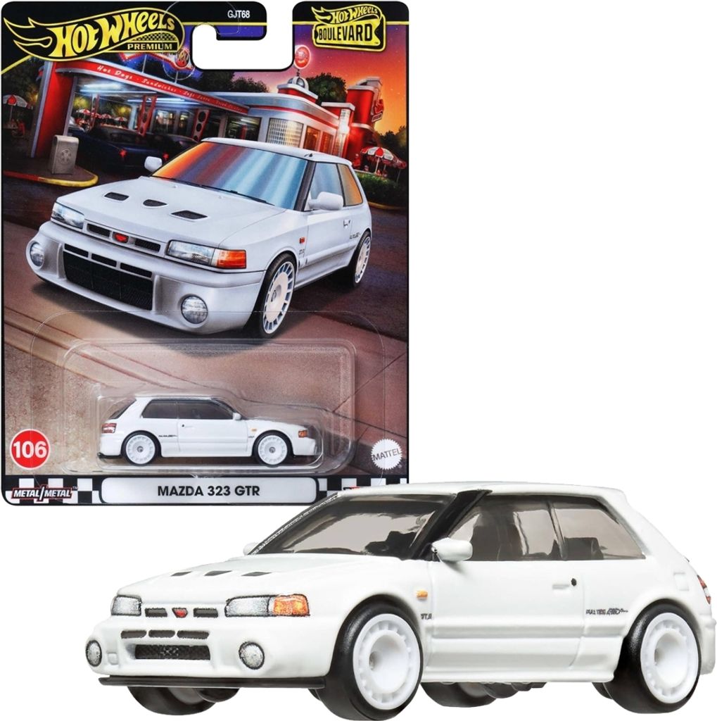Mazda 323 GTR n. 106 HRT59 | Veicolo Hot Wheels Boulevard Immagine del prodotto 
