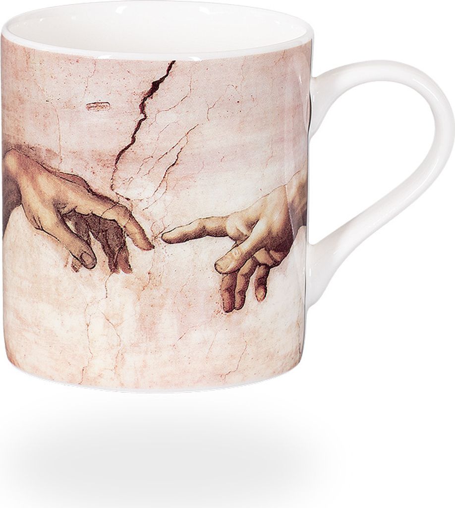 tea4chill Könitz Teetasse Erschaffung Adams. Tee- oder Kaffeetasse 400ml, Fine Bone China Porzellan