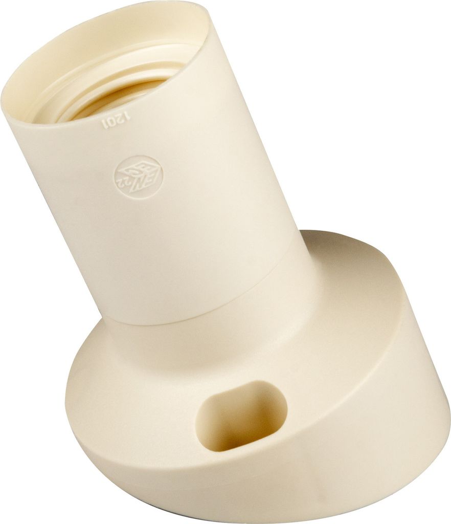 E27 Lampenfassung (PBT), Mantel glatt zu Wandmontage Produktbild 