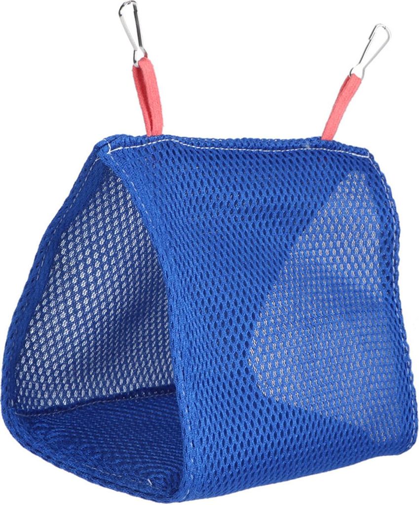 Sommer Atmungsaktive Mesh Haustier Vogel Papagei Nest Hängematte Bett Hamster Haus Käfig Spielzeug (blau)