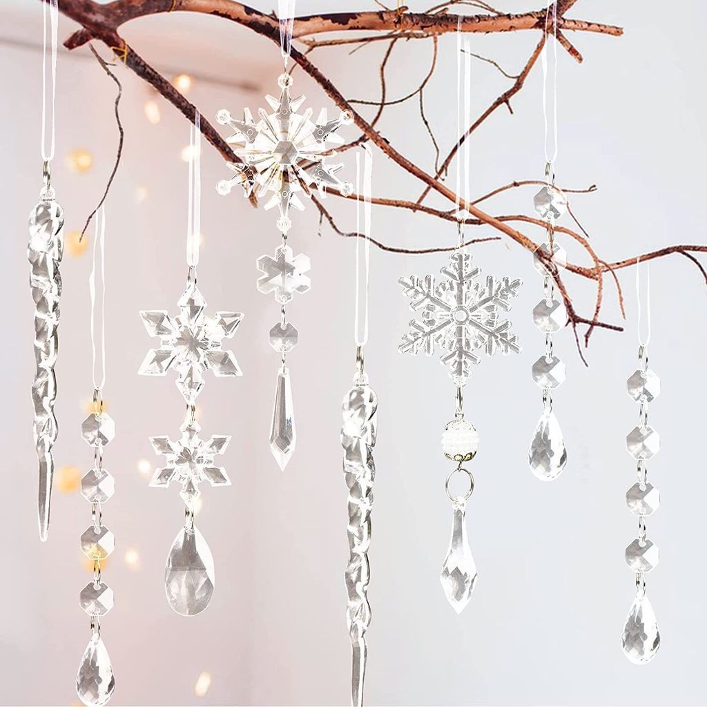 10 Stück Kolibri Weihnachtsbaumschmuck - Bunte Acryl Anhänger Für Baum & Fensterdekoration