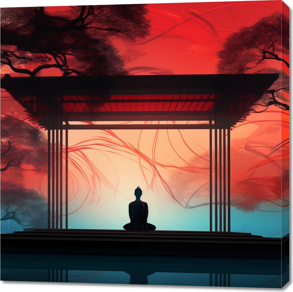Bild 100x100cm Meditation in der Lotusposition