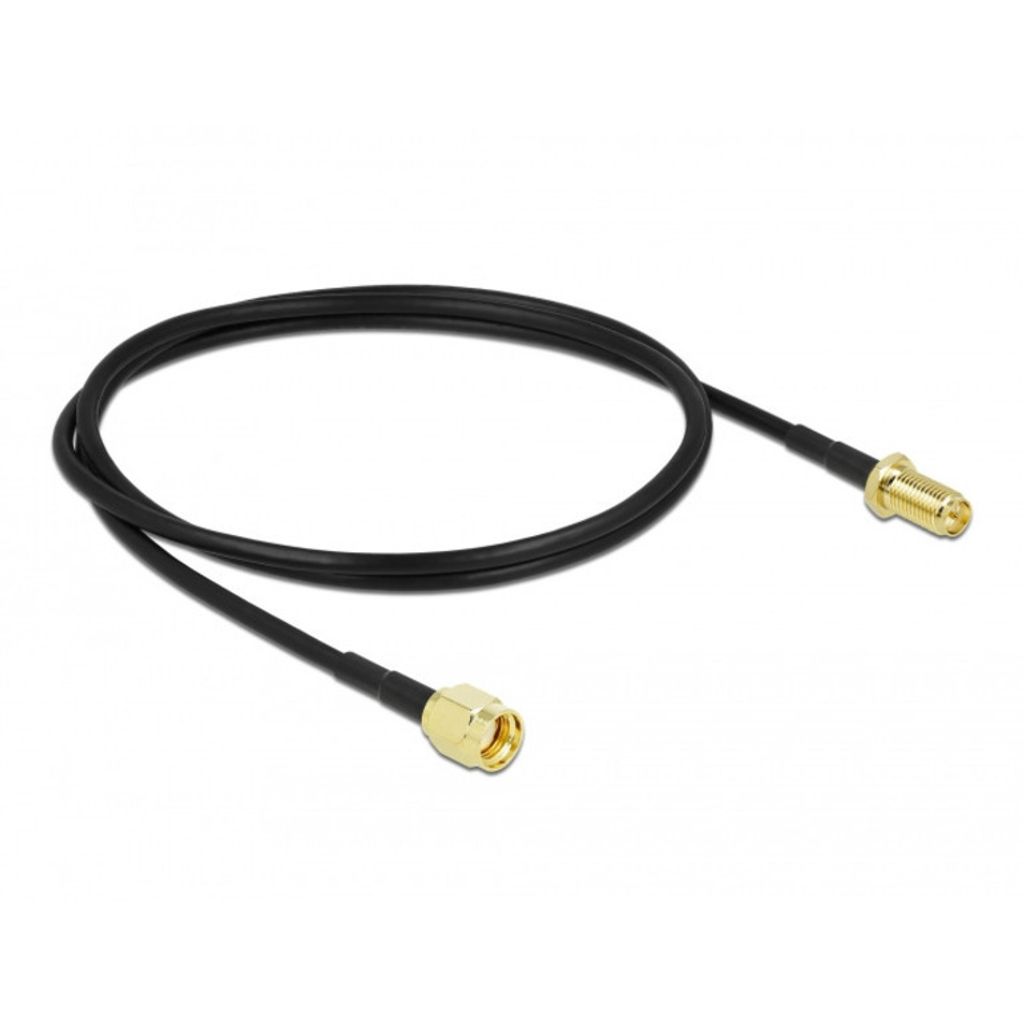 Delock ANE-Kabel RP-SMA Stecker zu RP-SMA Bu LMR/CFD100 1m