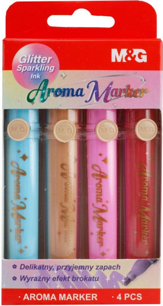 Duftende Kunstmarker Glitter 4 Stück MIX 2 M&G