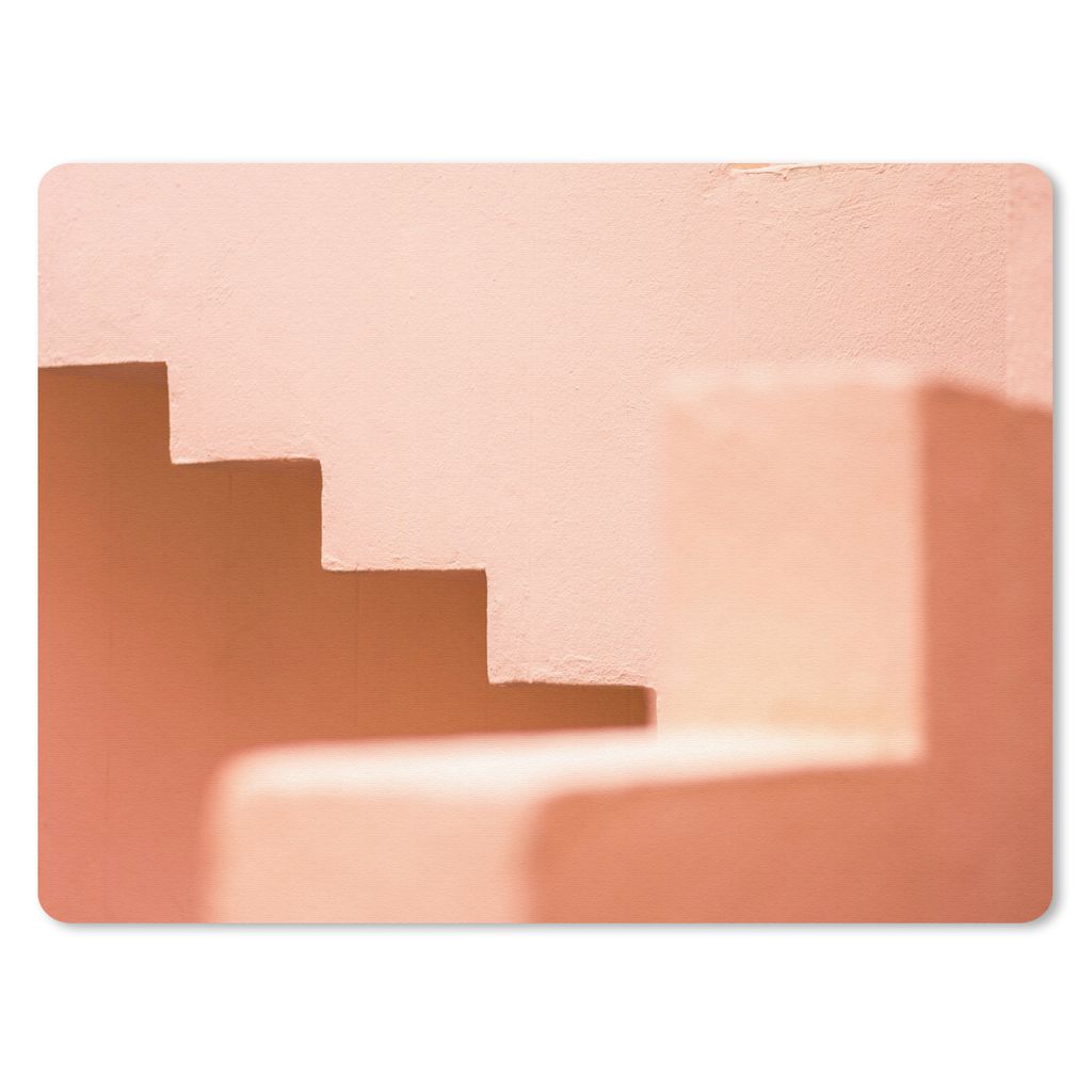 MuchoWow Mauspad Mousepad Architektur - Treppe - Pastell - Rosa 40x30 cm - Mousepads - Maus Mat - Pad - Mausunterlage - Anti Rutsch