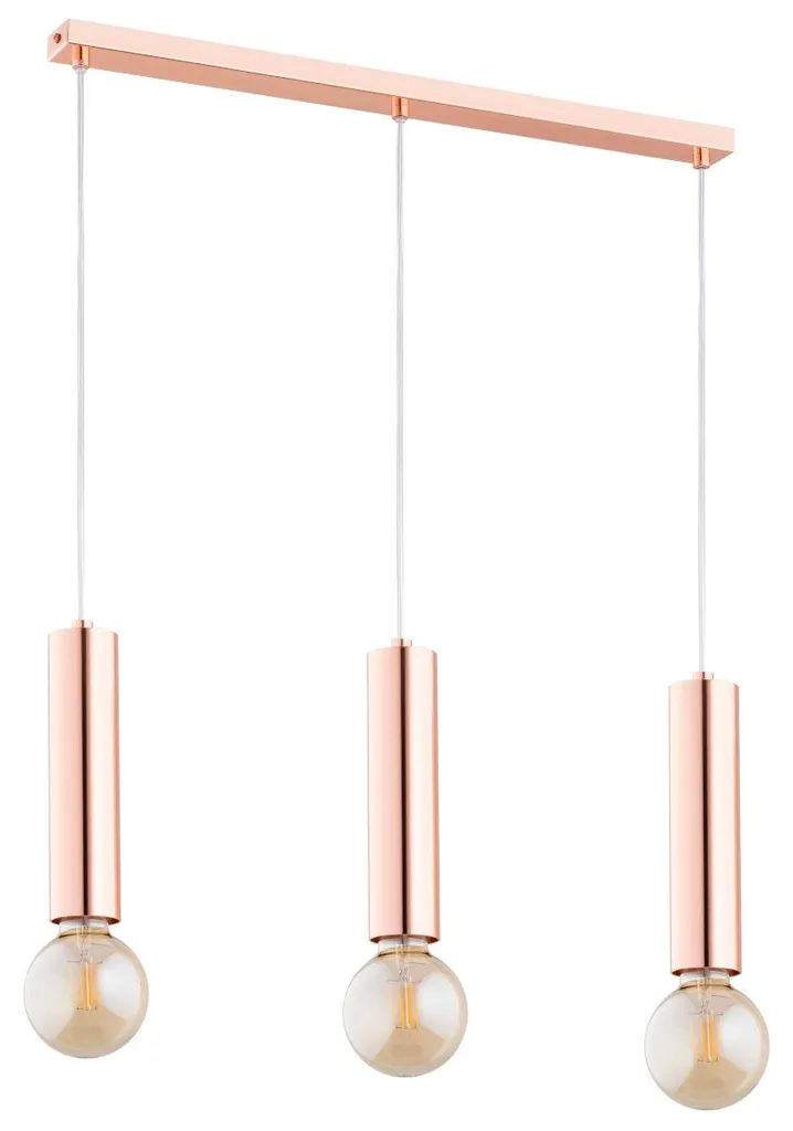 Suspension JAZZ cuivre au-dessus table à manger ou îlot de cuisine