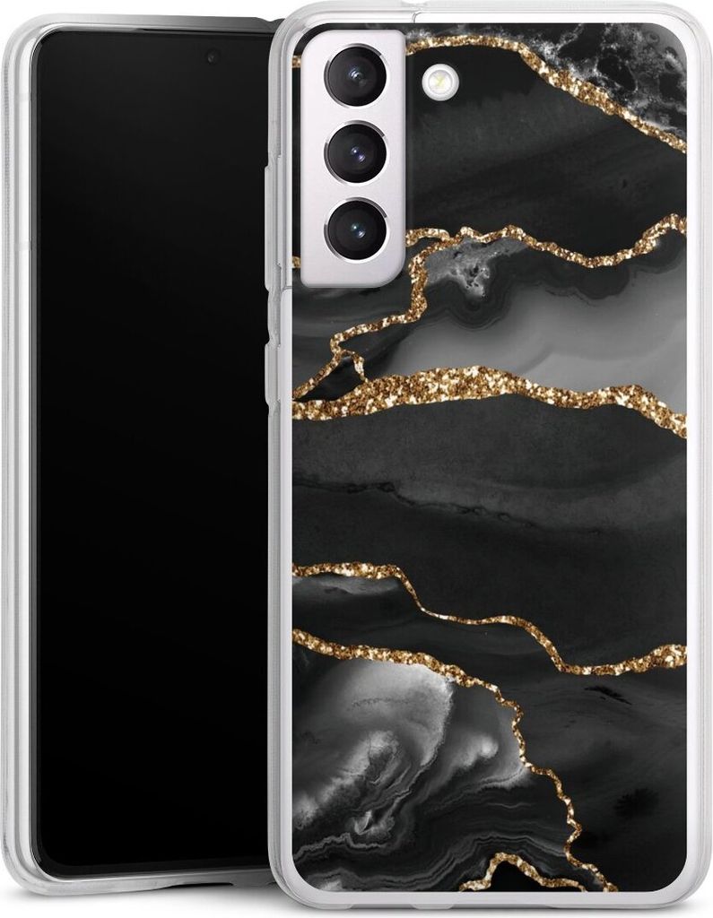 DeinDesign Handyhülle für Samsung Galaxy S21 FE 5G Silikon Hülle Case Smartphone Schutzhülle Glitzer Look Marmor Muster