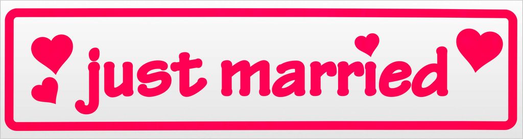 Kiwistar Just Married Magnetschild Schild magnetisch - 60cm Neonpink - Magnetfolie für Auto PKW Kfz