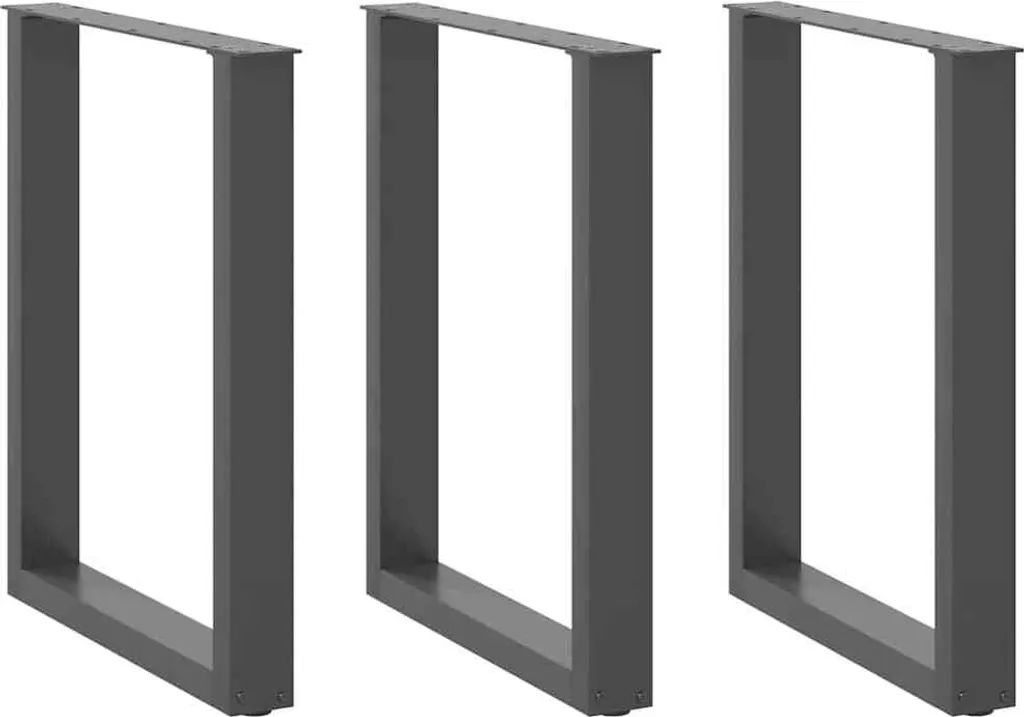 Base Tavolo Acciaio a U Antracite 70x73 cm | Robusto Set 3pz
