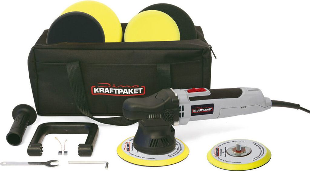 9mm-650W Dino KRAFTPAKET Exzenter Poliermaschine XXL-Set Produktbild 