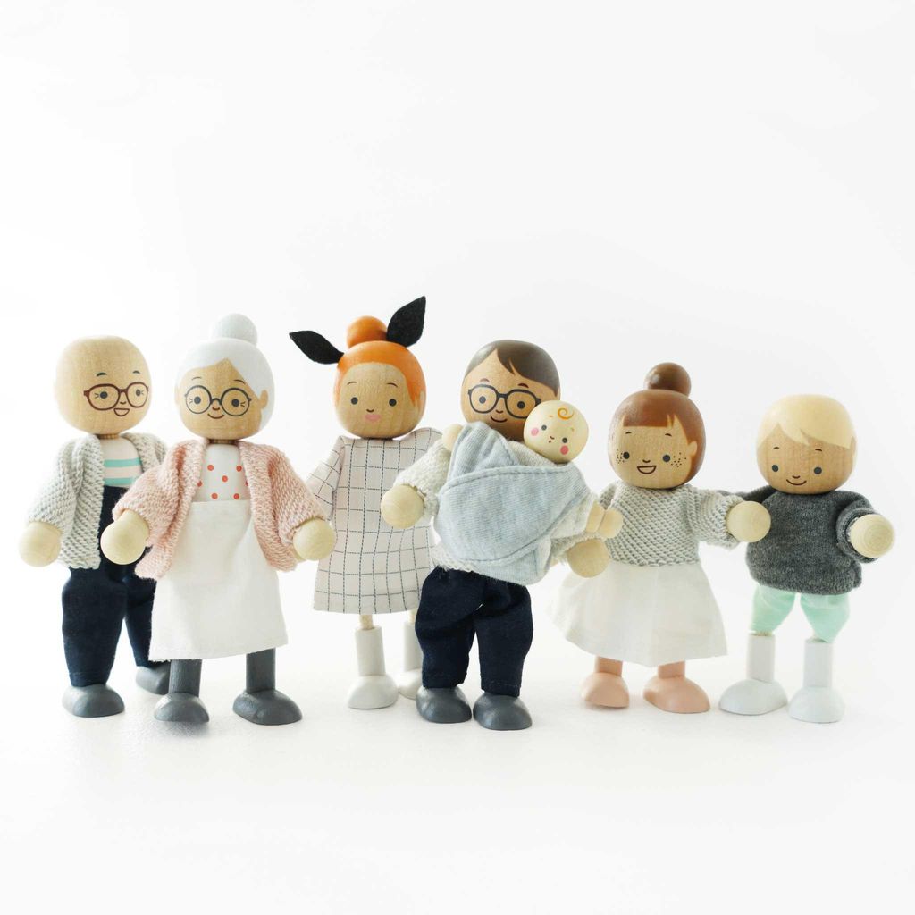 Le Toy Van Puppenhaus Familie Holzpuppen Set für Kinder