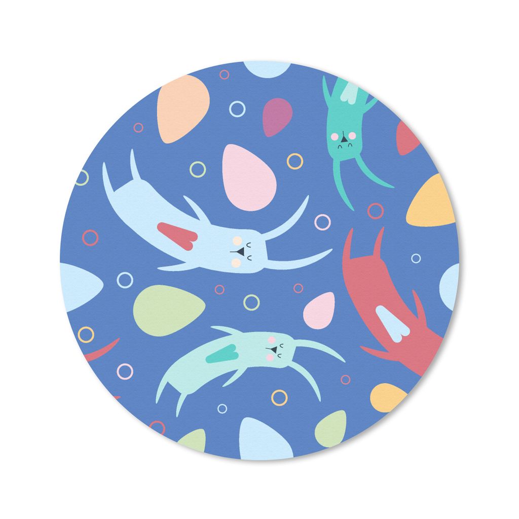 MuchoWow Mauspad Mousepad Kaninchen - Pastell - Muster 30x30 cm - Mousepads - Maus Mat - Pad - Mausunterlage - Tischunterlage - Schreibtischmatten
