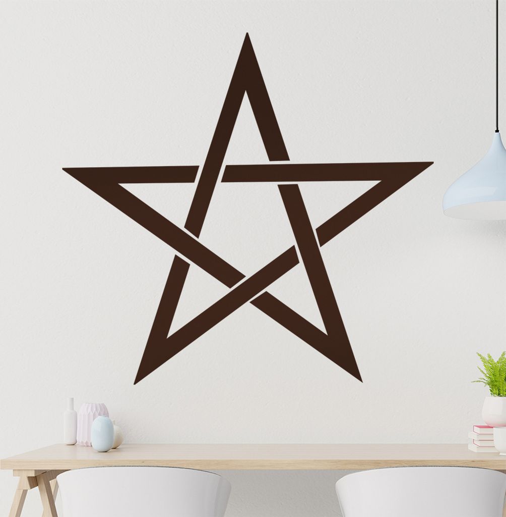 Pentagramm Wandtattoo in 6 Größen - Wandaufkleber Wall Sticker - Dekoration, Küche, Wohnzimmer, Schlafzimmer, Badezimmer